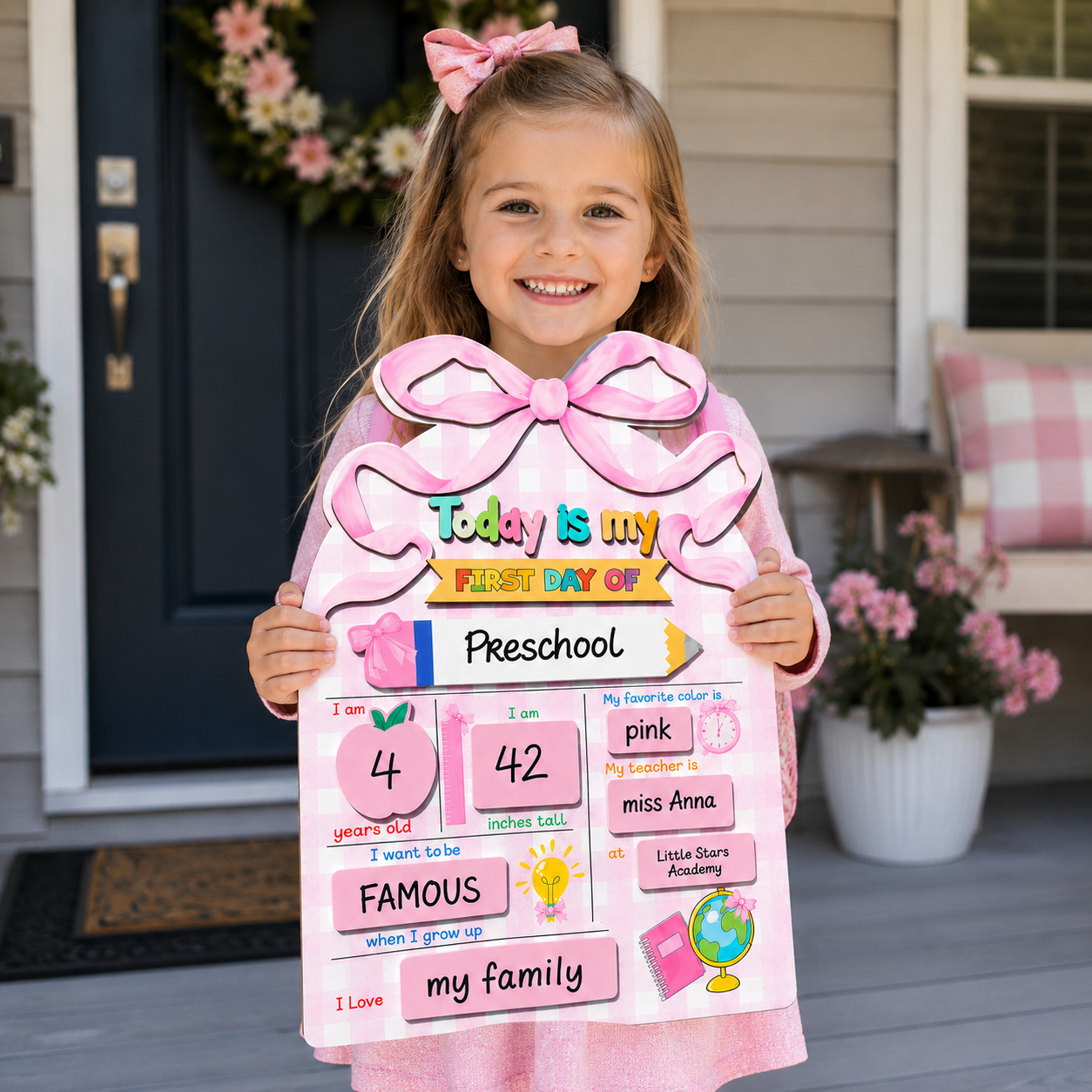 First Day of School Sign, Back to School Board, Preschool Kindergarten 1st Day of School Sign, Last Day of School Keepsake
