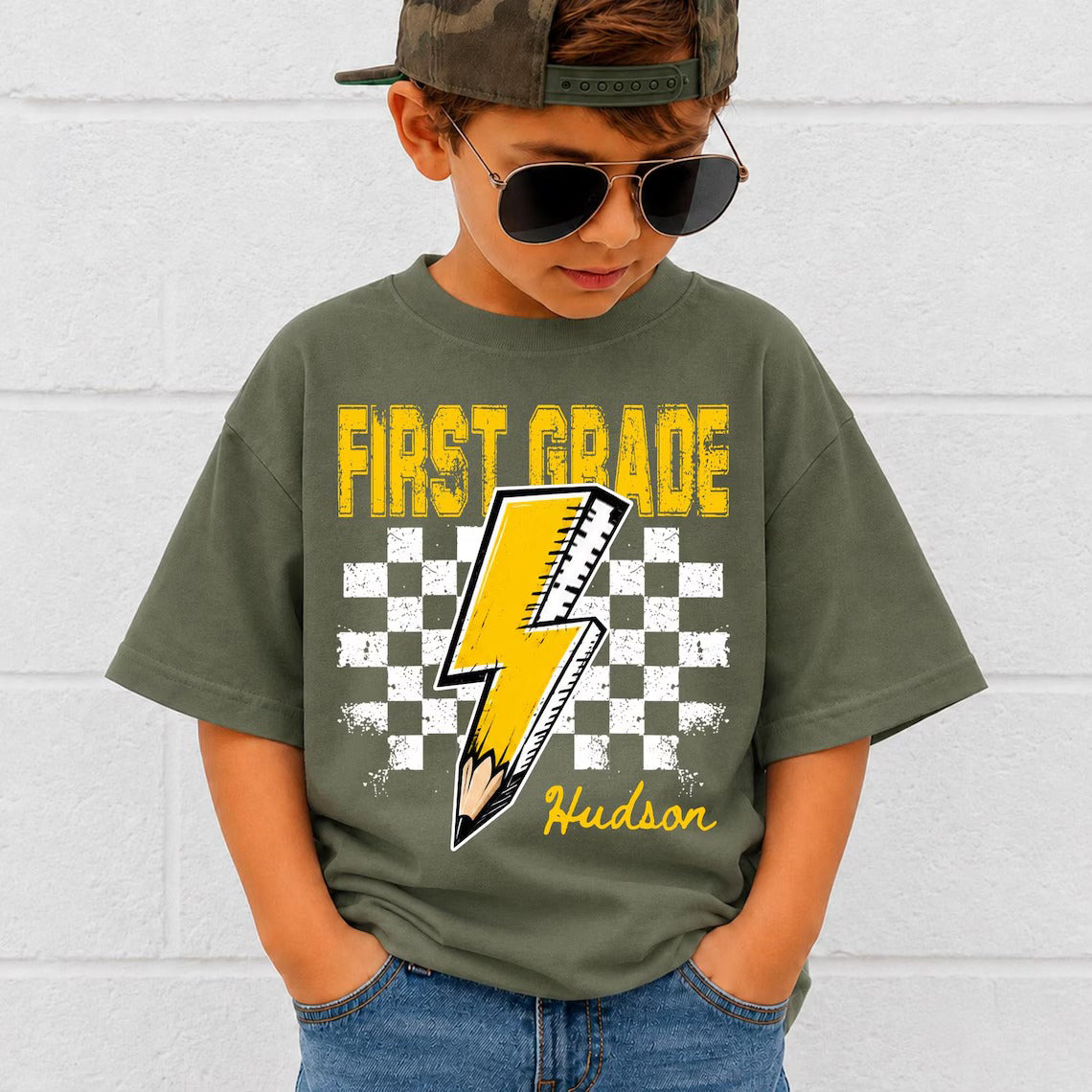 Personalized Back to School Shirt, Custom Name First Grade Tee