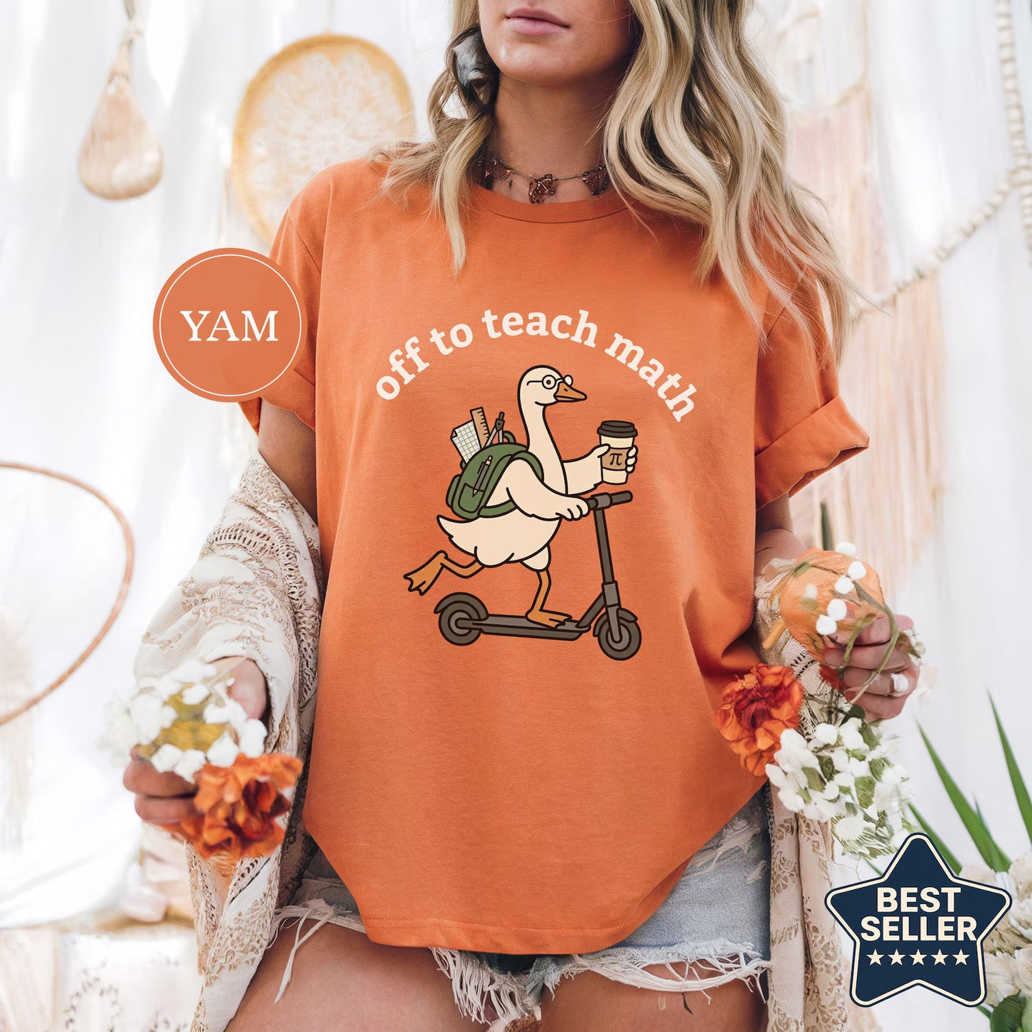 Off to Teach Math Shirt, Funny Math Goose Teacher Tee
