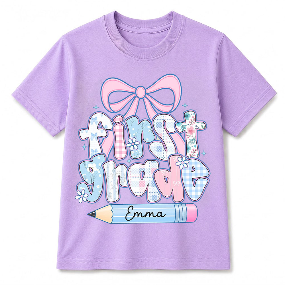 Personalized First Grade Girl Shirt, Custom Name Back To School T Shirt