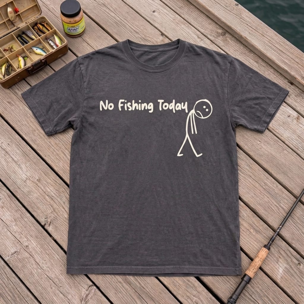 No Fishing Today Funny Fishing T Shirt | Fisherman Graphic Tee