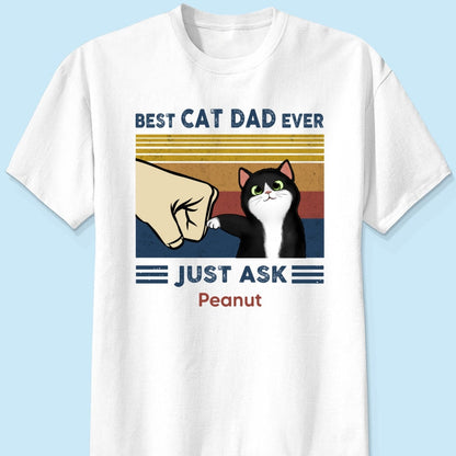 Perfect Gift for Cat Dads - Custom Cat Fist Bump - Personalized Shirt - Perfect Gift for Cat Dads