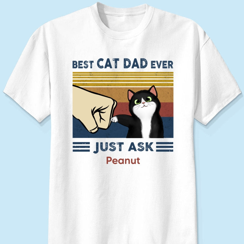 Perfect Gift for Cat Dads - Custom Cat Fist Bump - Personalized Shirt - Perfect Gift for Cat Dads