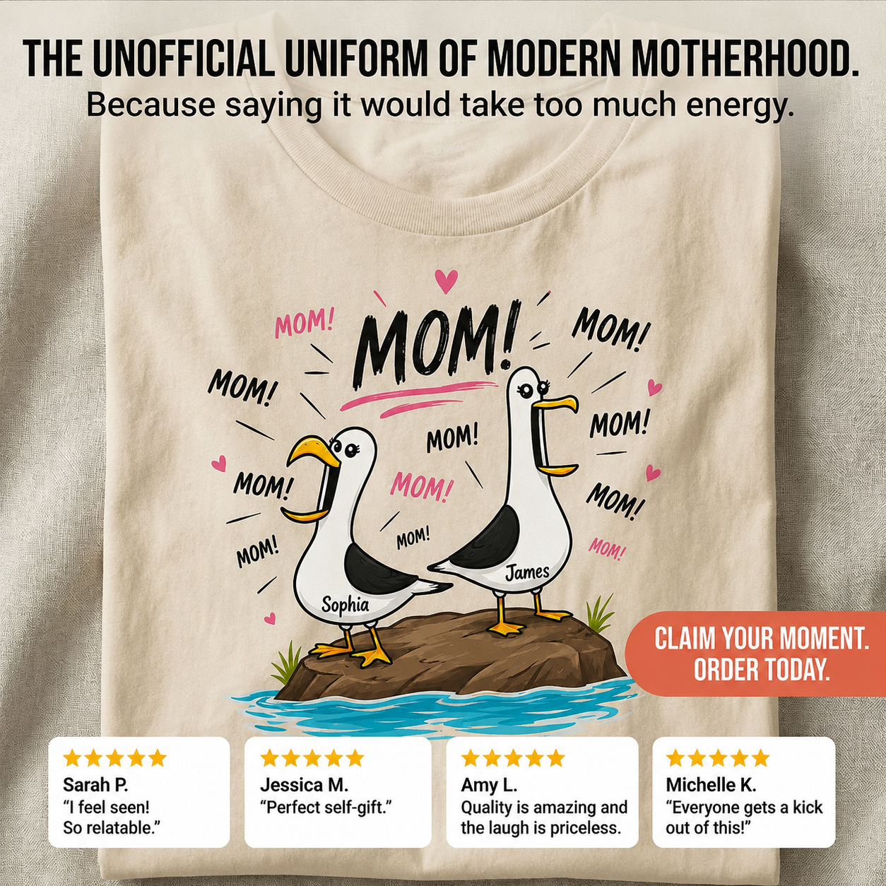 Funny Mom Seagull Shirt for Mothers Day - Personalized Shirt - Funny Mother's Day Gift For Mom