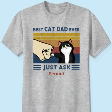 Perfect Gift for Cat Dads - Custom Cat Fist Bump - Personalized Shirt - Perfect Gift for Cat Dads