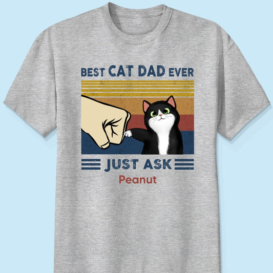 Perfect Gift for Cat Dads - Custom Cat Fist Bump - Personalized Shirt - Perfect Gift for Cat Dads