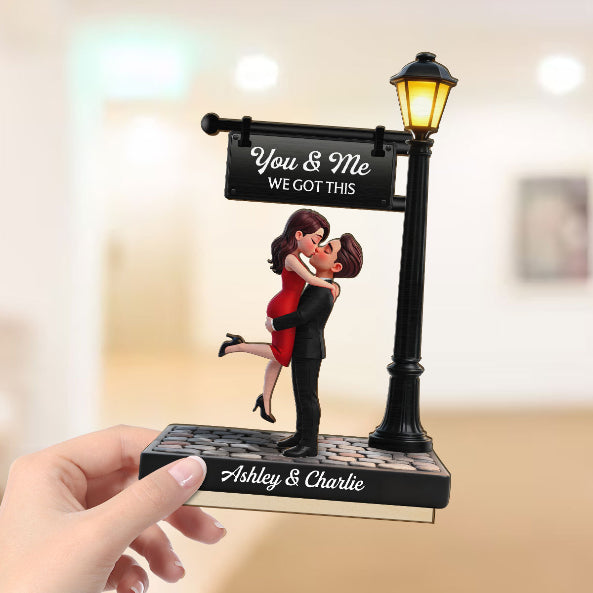 Timeless Love Under The Light - Personalized 2-Layered Wooden Plaque - Heartfelt Anniversary Gift, Wedding Gift For Couple, Custom Date Gift for Mom & Her, Unique Mother’s Day, Anniversary or Birthday Keepsake