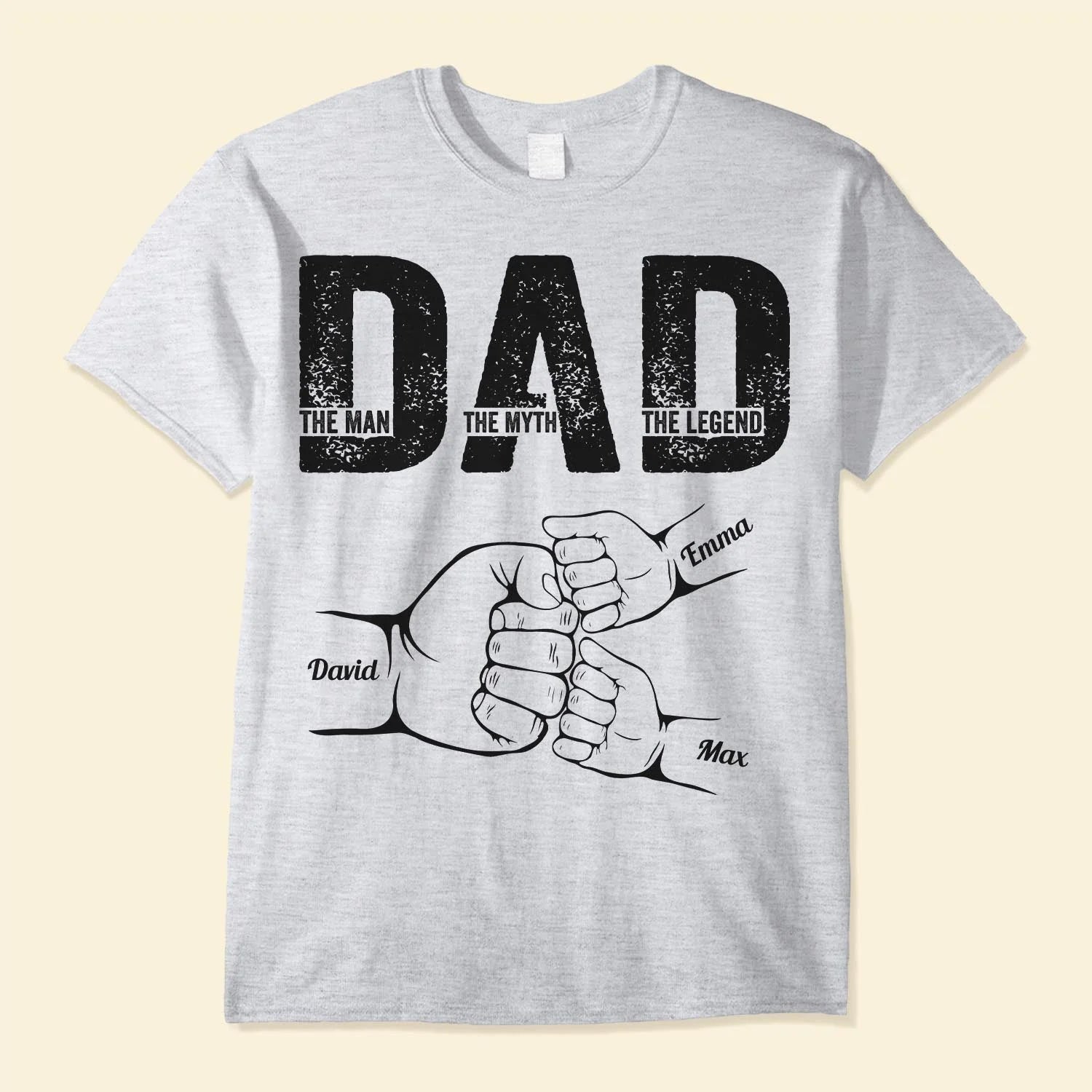 Custom Dad Shirt with Kids Names – The Man The Myth The Legend Tee,Father's Day Gift