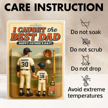We Caught the Best Dad, Grandpa Baseball Custom Figure - Personalized Acrylic Block Plaque - Gift For Dad, Gift For Husband, Gift For Grandpa