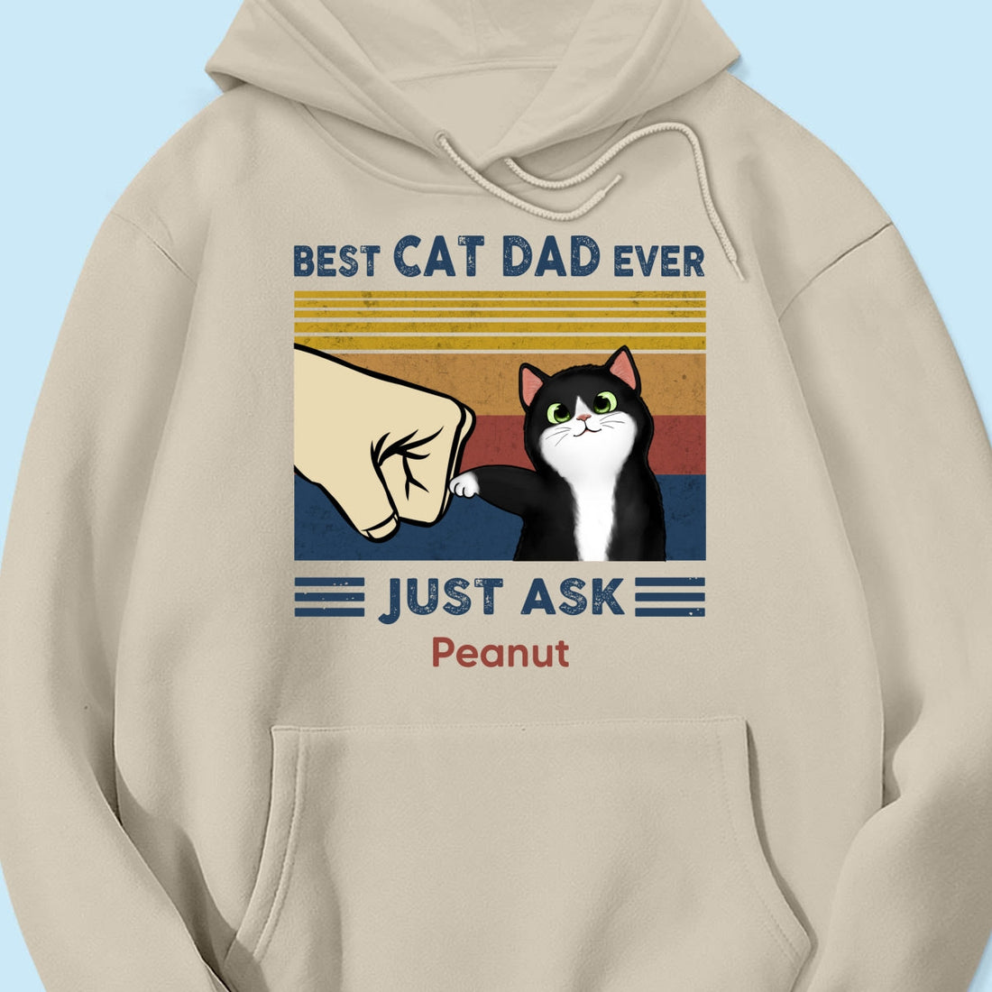 Perfect Gift for Cat Dads - Custom Cat Fist Bump - Personalized Shirt - Perfect Gift for Cat Dads
