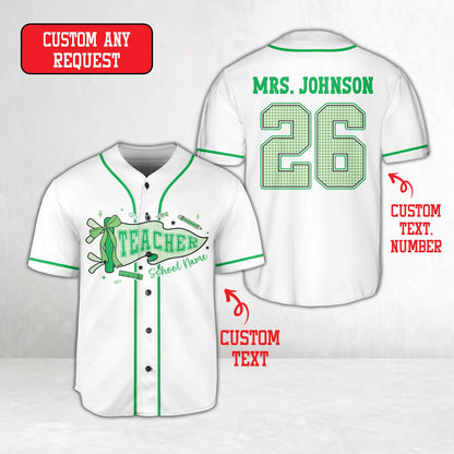Personalized  School Staff Jersey Kindergarten Pre-K Grade Level Baseball Jersey
