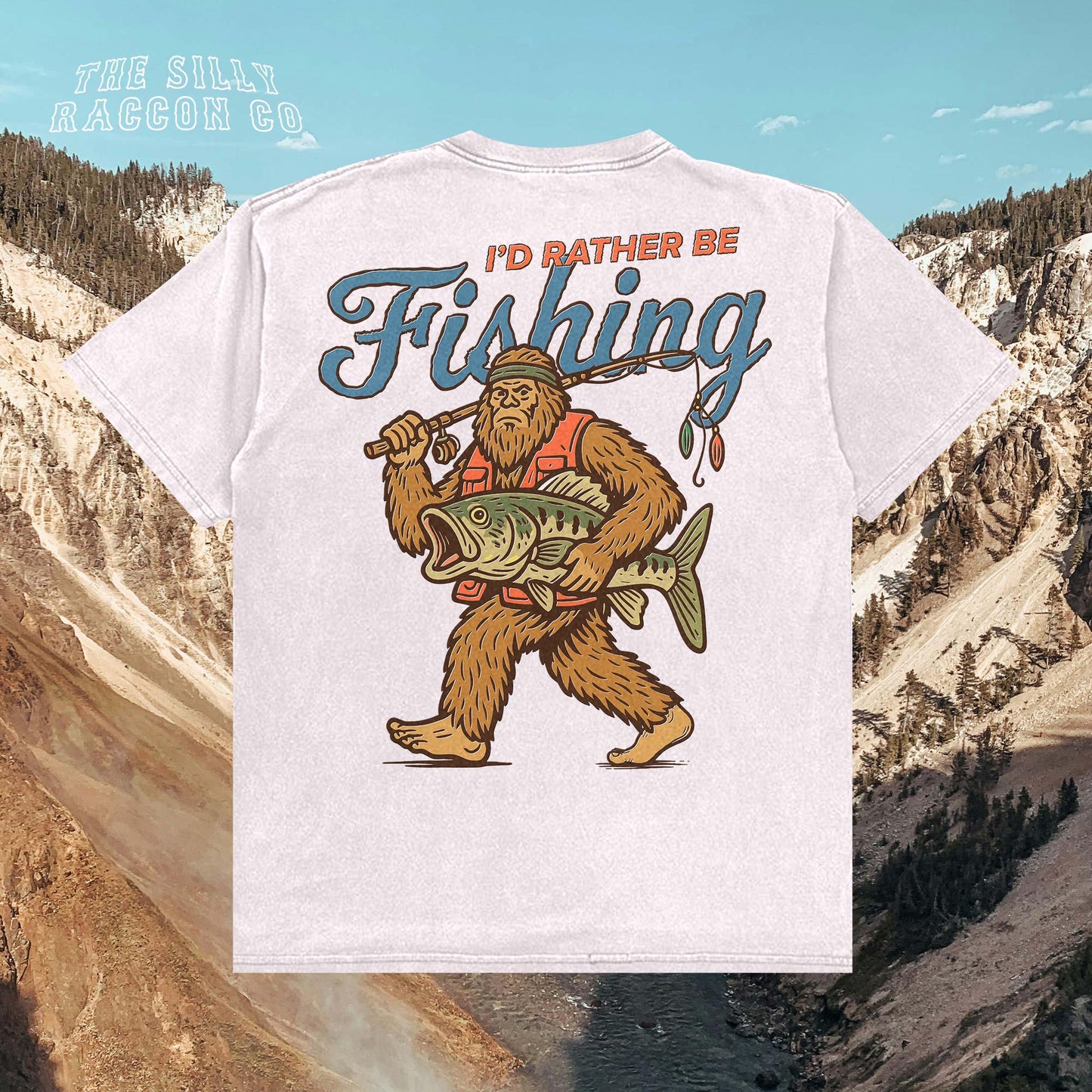 Funny Bigfoot Fishing Shirt for Men