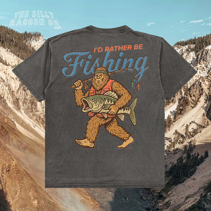 Funny Bigfoot Fishing Shirt for Men