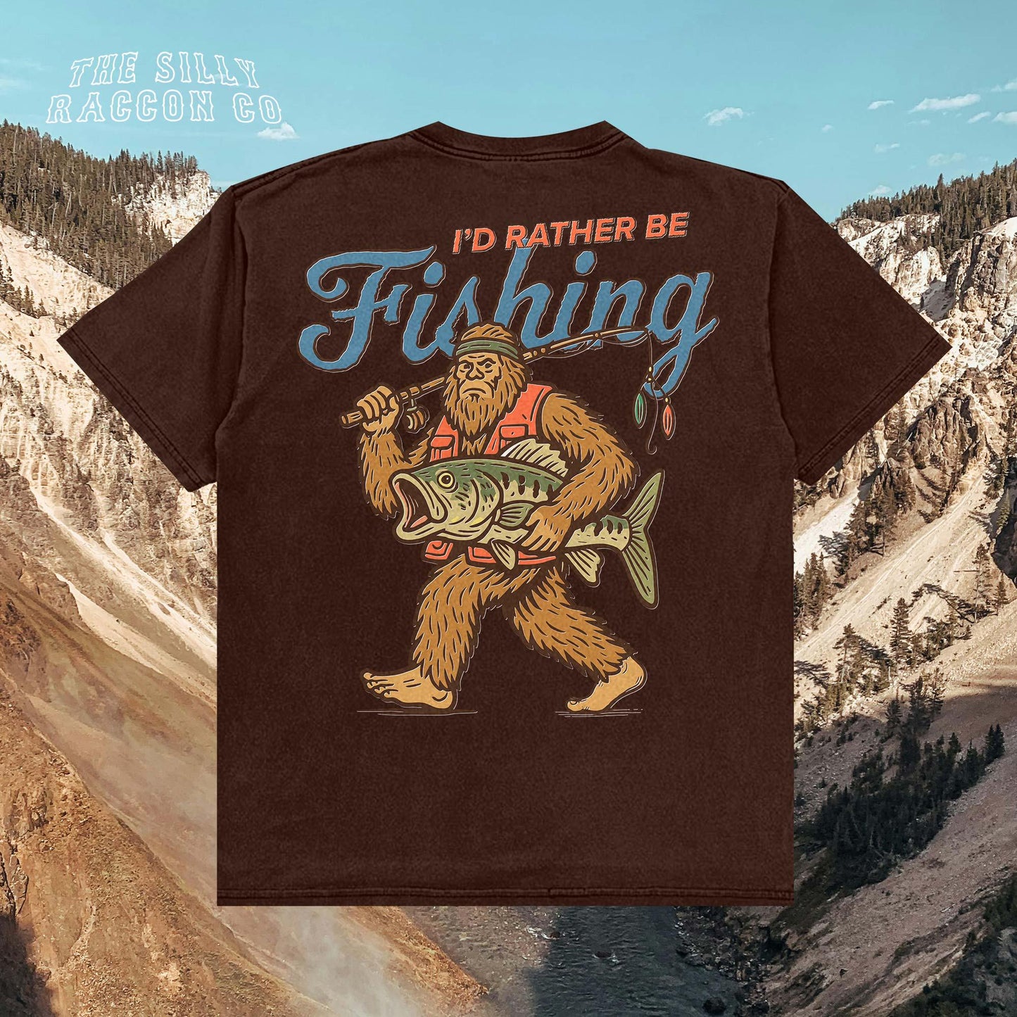 Funny Bigfoot Fishing Shirt for Men