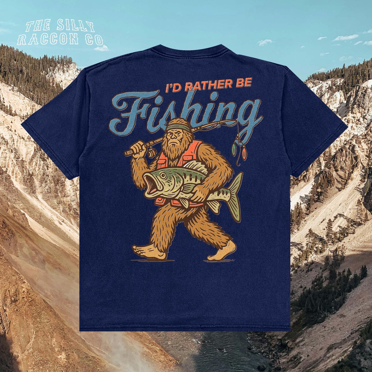 Funny Bigfoot Fishing Shirt for Men