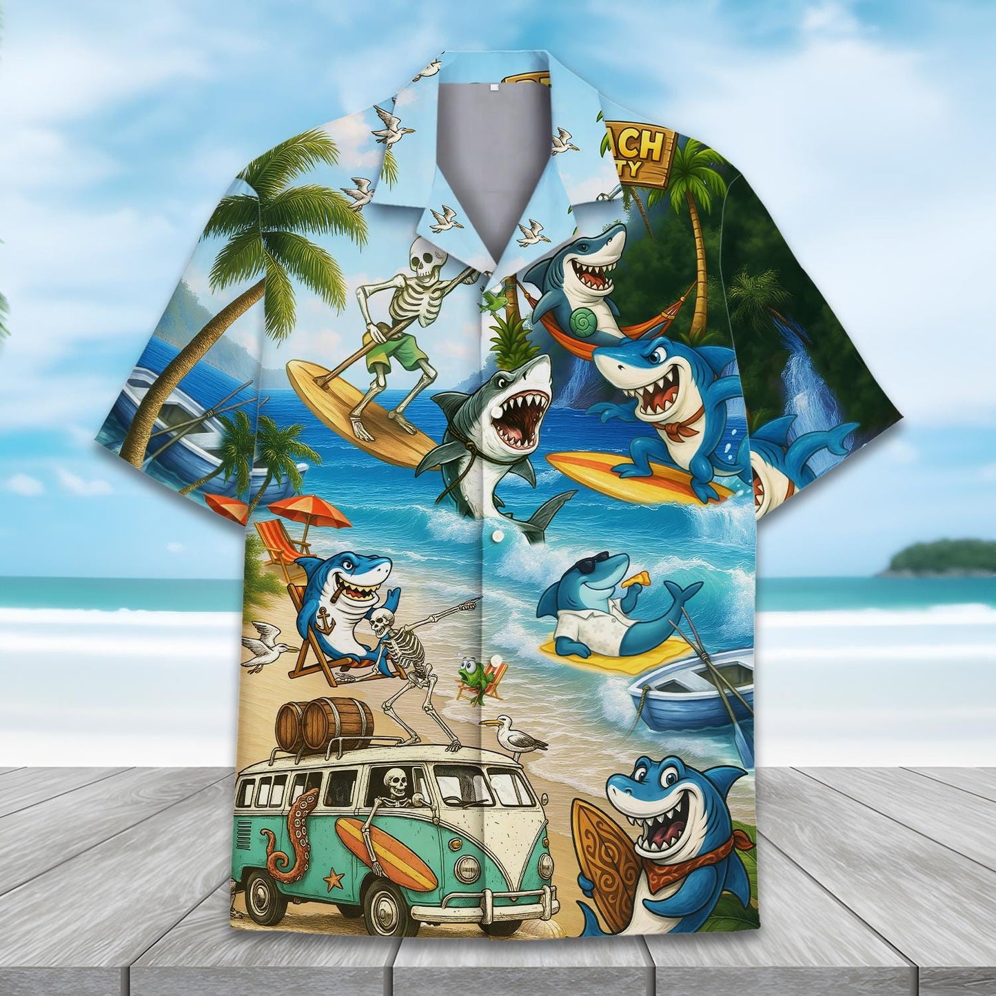 Shark Skeleton Hawaiian Shirt