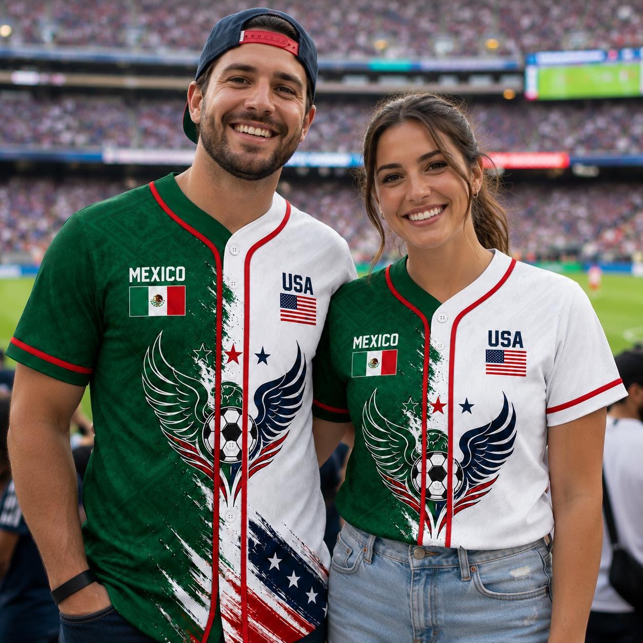 Half USA Half Mexico Baseball Jersey