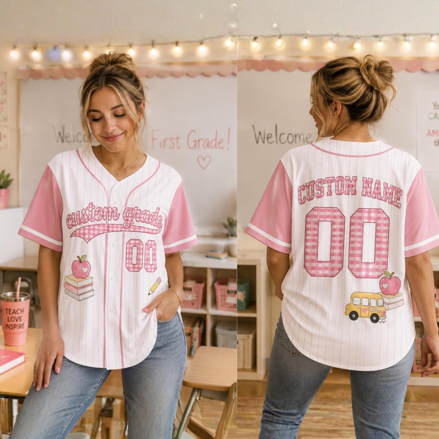 Personalized School Baseball Shirt with Name Back to School Shirt