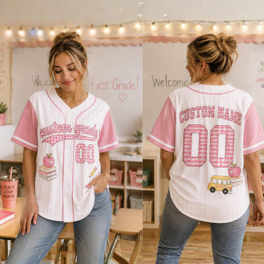 Personalized School Baseball Shirt with Name Back to School Shirt