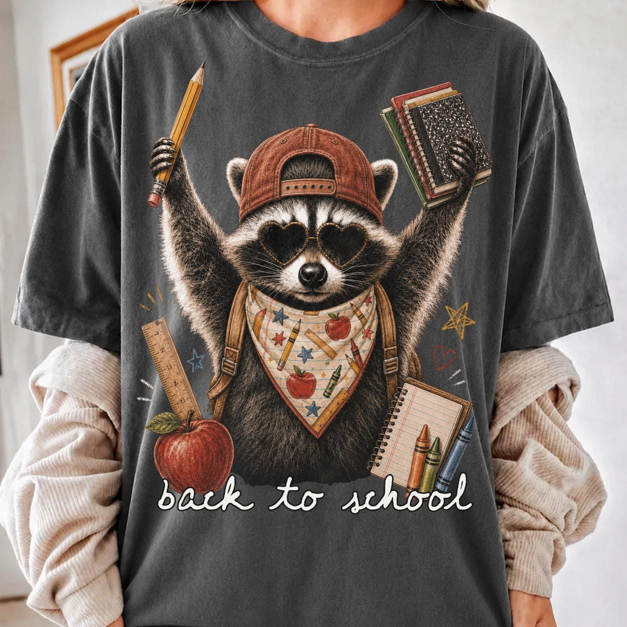 Retro Back To School Raccoon Shirt