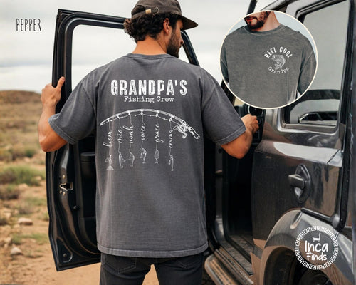 Grandpa Fishing Shirt With Grandkids Names