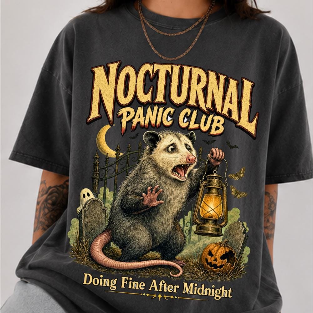 Halloween Opossum Nocturnal Panic Club Shirt