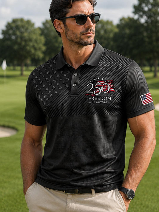 American Flag Golf Polo Shirt