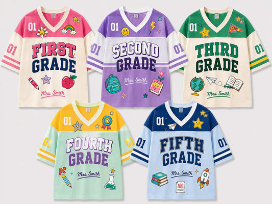 Custom Name Number Football Teacher Jersey Shirt
