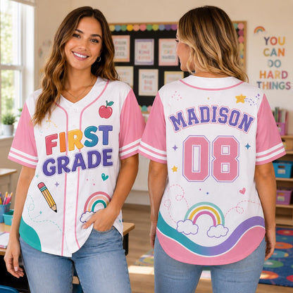 Personalized School Grade Baseball Jersey Gift for Kid