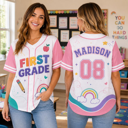 Personalized School Grade Baseball Jersey Gift for Kid