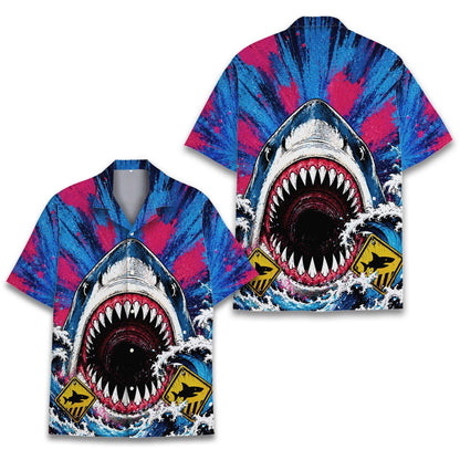 Shark Hawaiian Shirt Tropical Beach Aloha Shirt