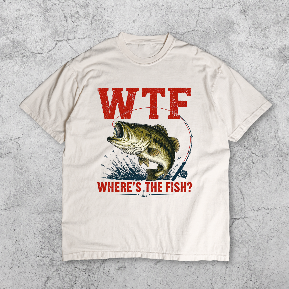 WTF Where’s The Fish Shirt, Largemouth Bass Fishing Tee