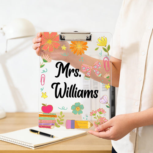 Custom Teacher Name Clipboard