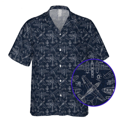 Aviation Pilot Button Up Hawaiian Shirt