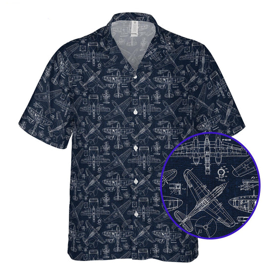 Aviation Pilot Button Up Hawaiian Shirt