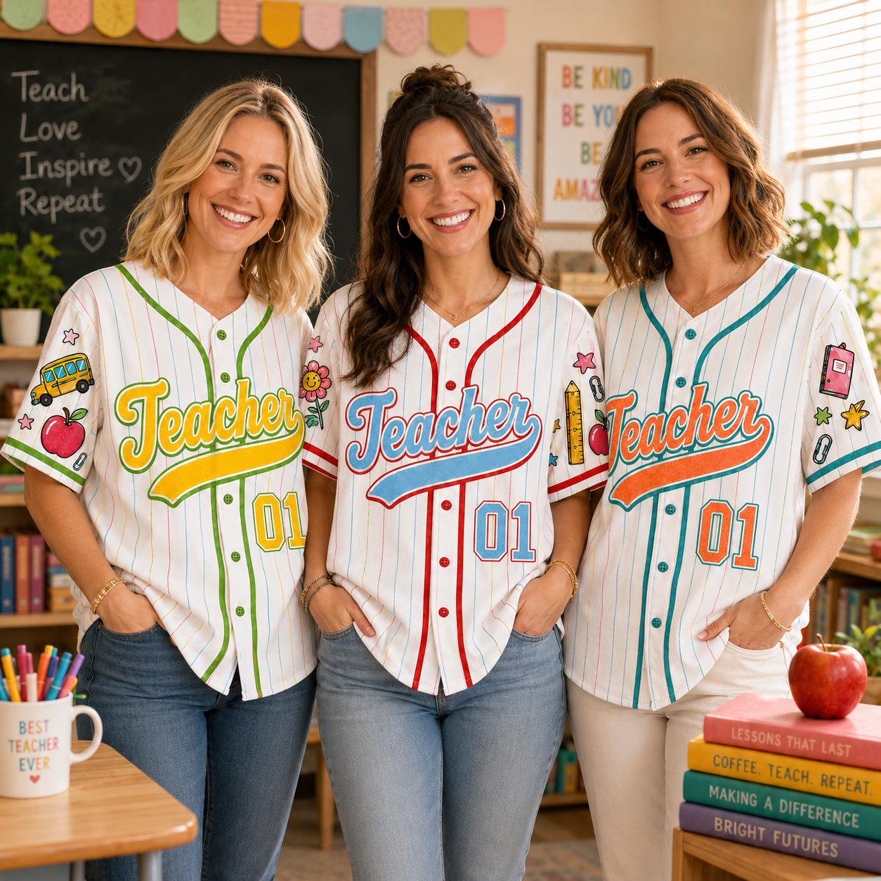 Custom Name Number Teacher  Back To School Shirt