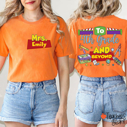 Personalized Name And Grade Teacher Story Beyond Teacher Two-Sided T-Shirt
