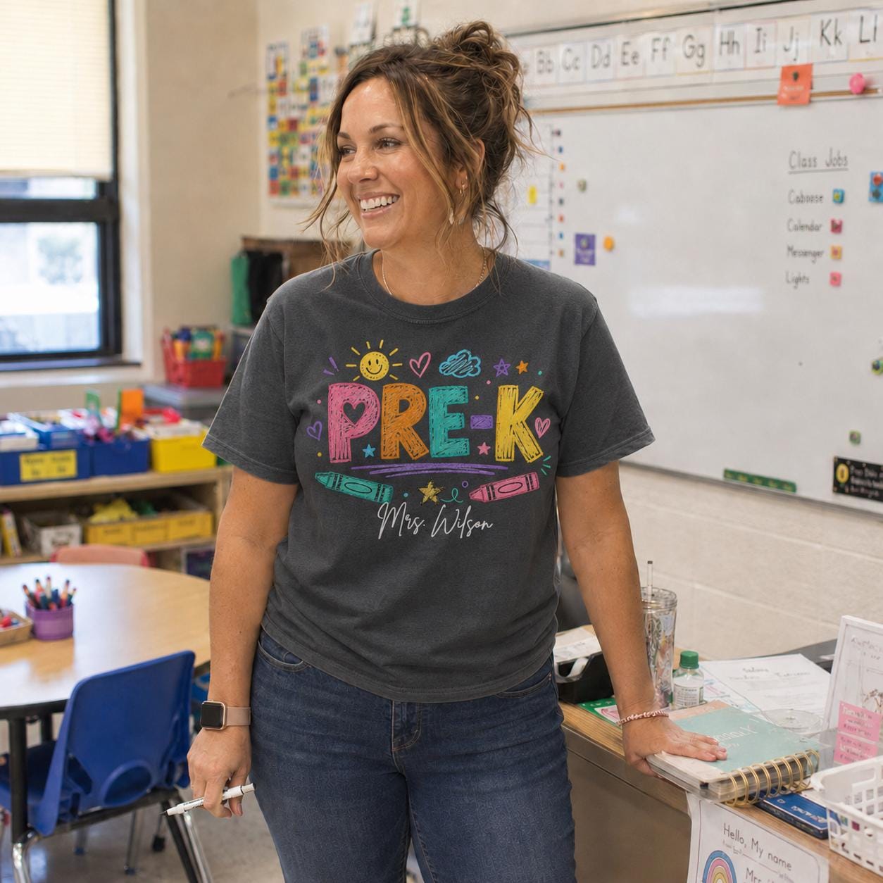 Custom Grade & Name Teacher Shirt