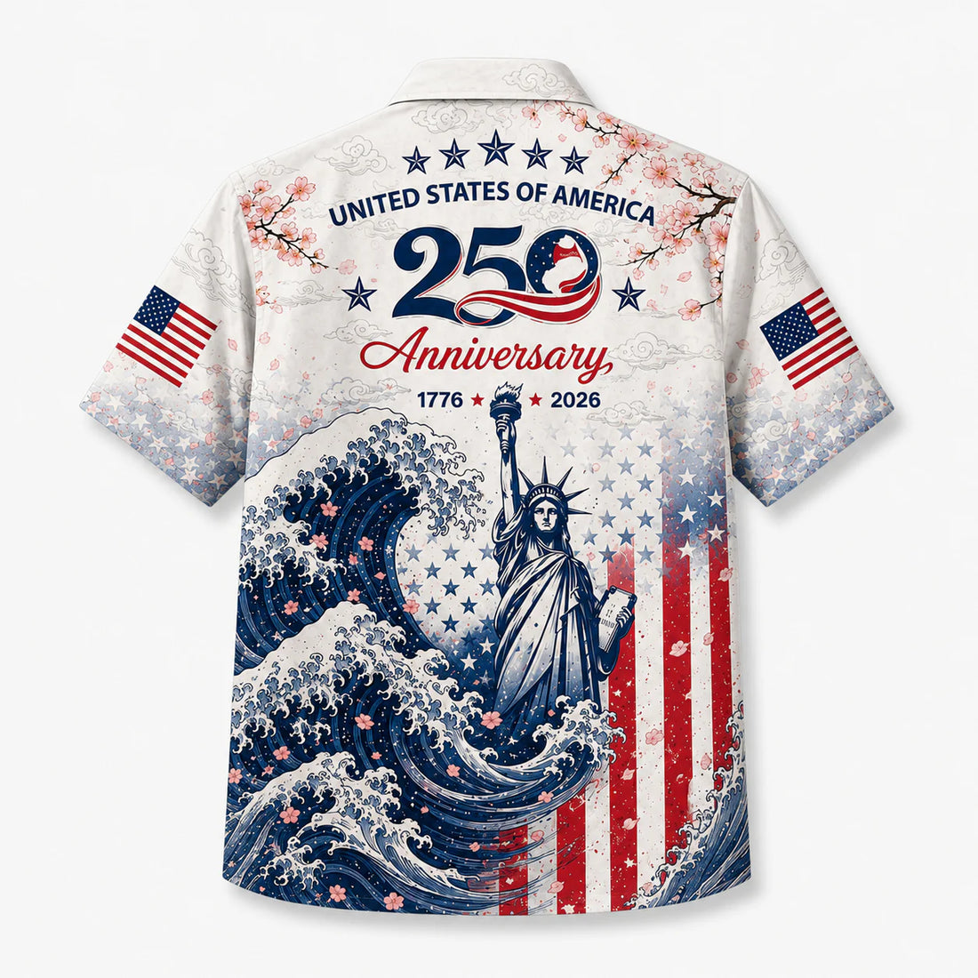 America 250 Liberty Wave Hawaiian Shirt