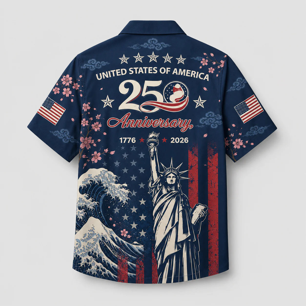 America 250 Liberty Wave Hawaiian Shirt