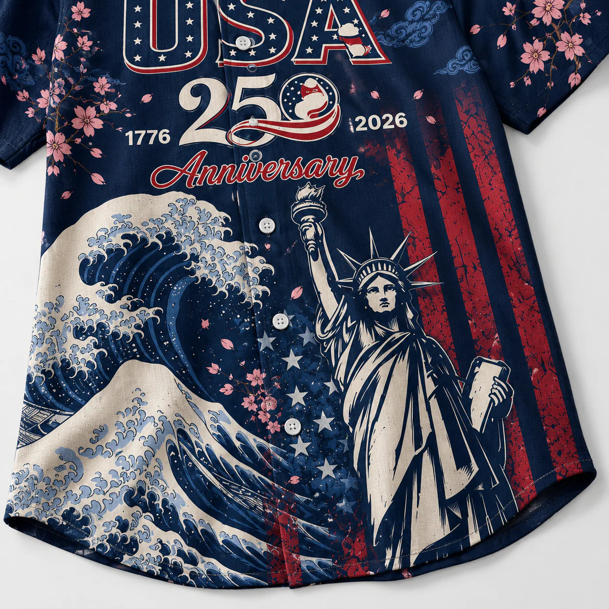America 250 Liberty Wave Hawaiian Shirt