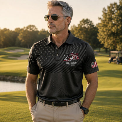 American Flag Golf Polo Shirt