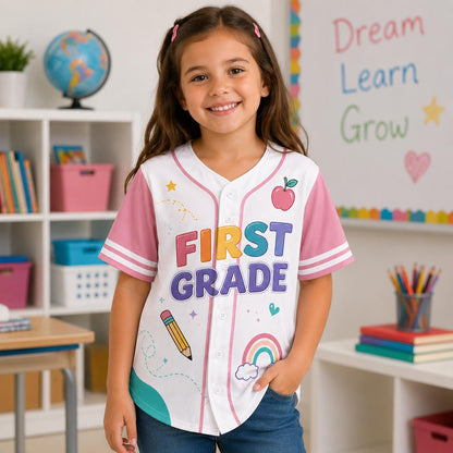 Personalized School Grade Baseball Jersey Gift for Kid