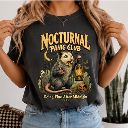 Halloween Opossum Nocturnal Panic Club Shirt