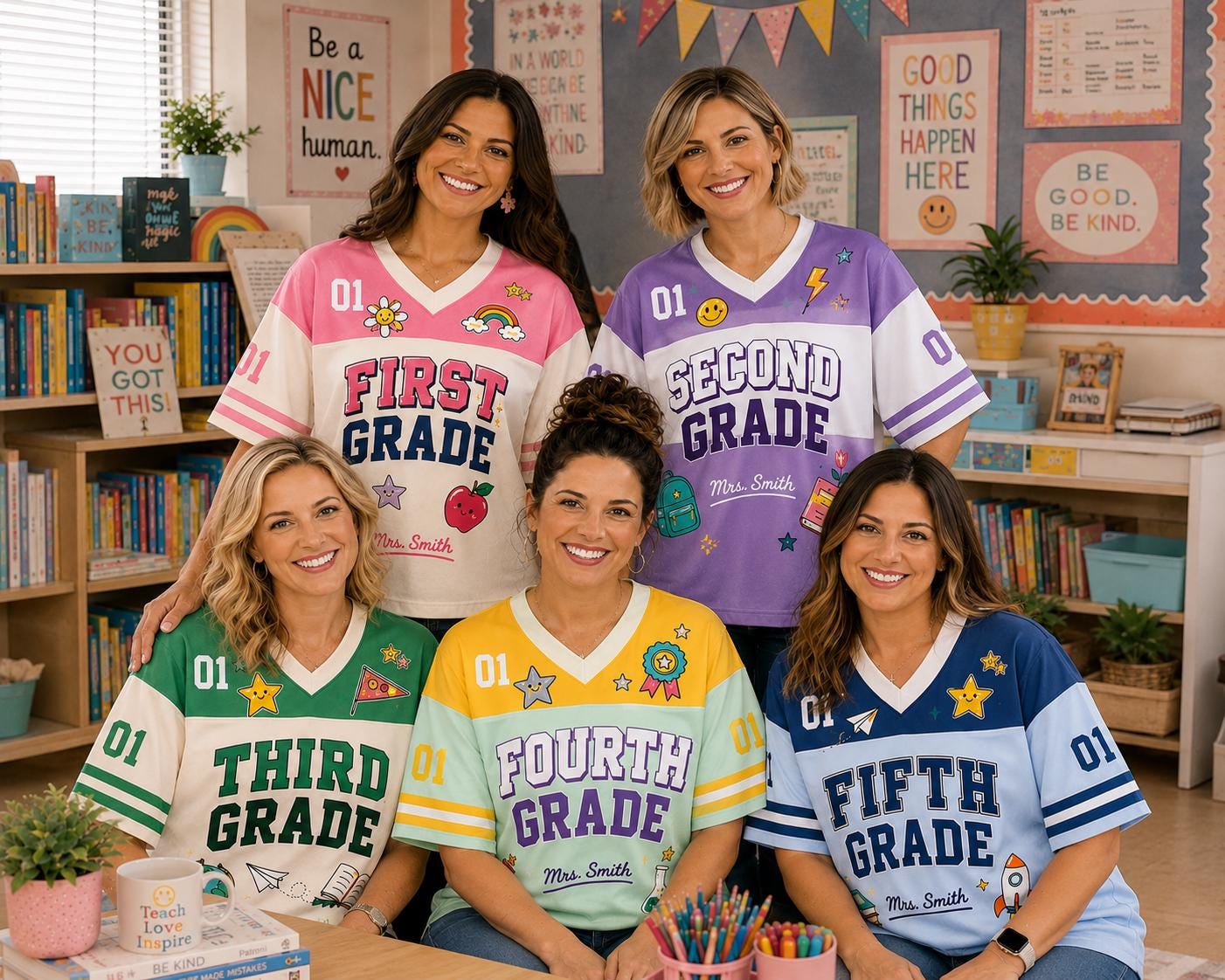 Custom Name Number Football Teacher Jersey Shirt