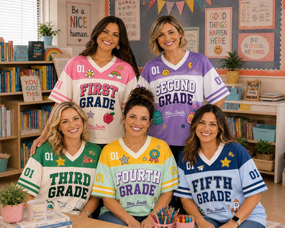 Custom Name Number Football Teacher Jersey Shirt