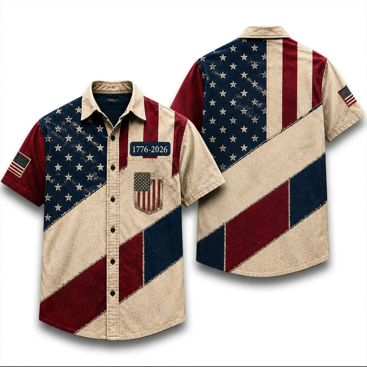 America 250th Anniversary Patriotic Hawaiian Shirt