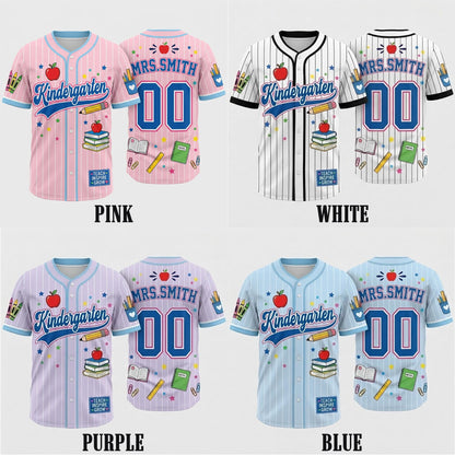 Personalized School Baseball Shirt with Name Elementary Teacher Gift