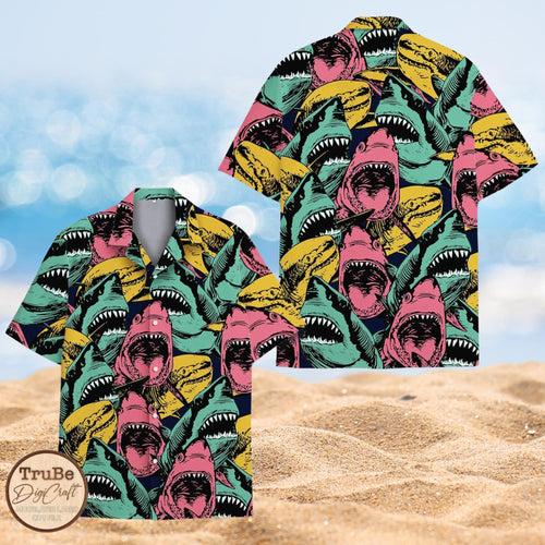 Colorful Shark Hawaiian Shirt