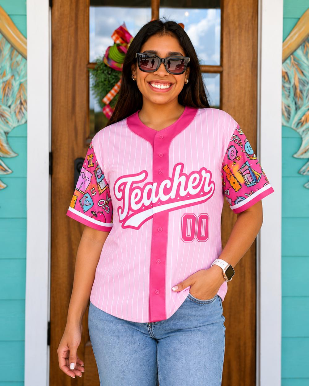 Personalized Teacher Back to School Baseball Tee